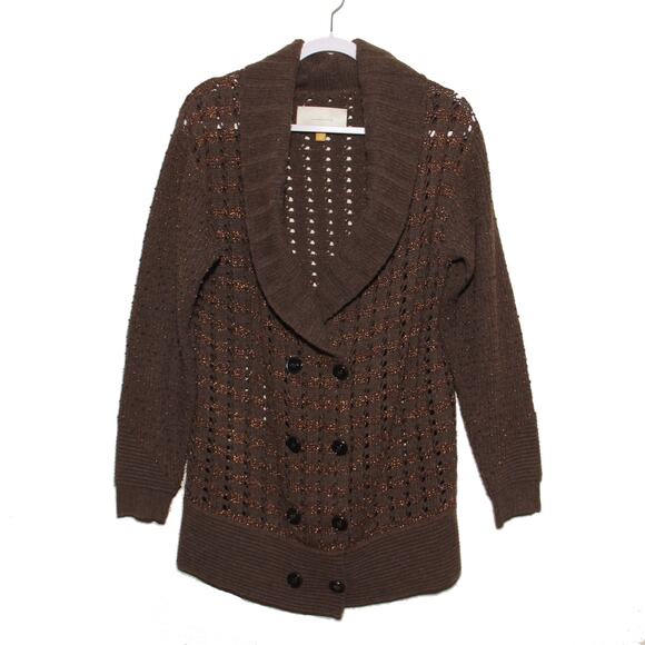 Anthropologie Leifsdottir Tuzla Wool Blend Sweater Jacket Cardigan Size Medium - Picture 1 of 9